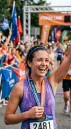 Marathon runner face match