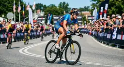 Cyclist with bib number